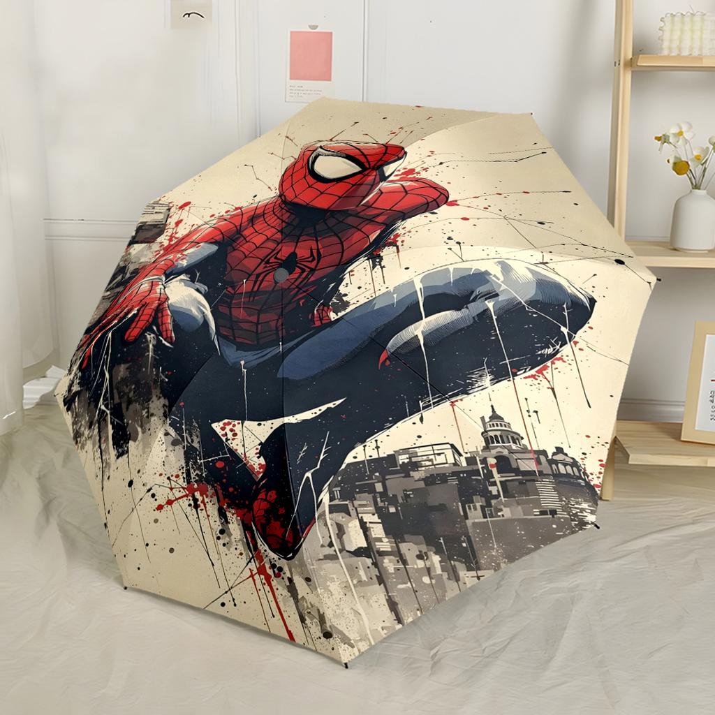 Spider Man Breaks Through Glass Portable Automatic Umbrella Compact Durable 8 Rib Design Lightweight Travel Essential Fashion Lovers