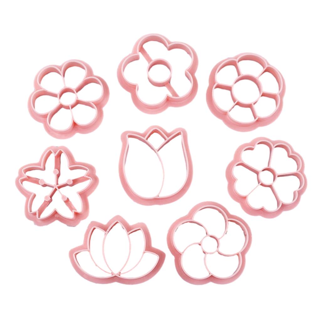 Sada 8 vykrajovátek na sušenky ve tvaru květiny, formičky na sušenky, vykrajovátka na pečení, plastové formičky na embosování sušenek pro kuchyňské pečení