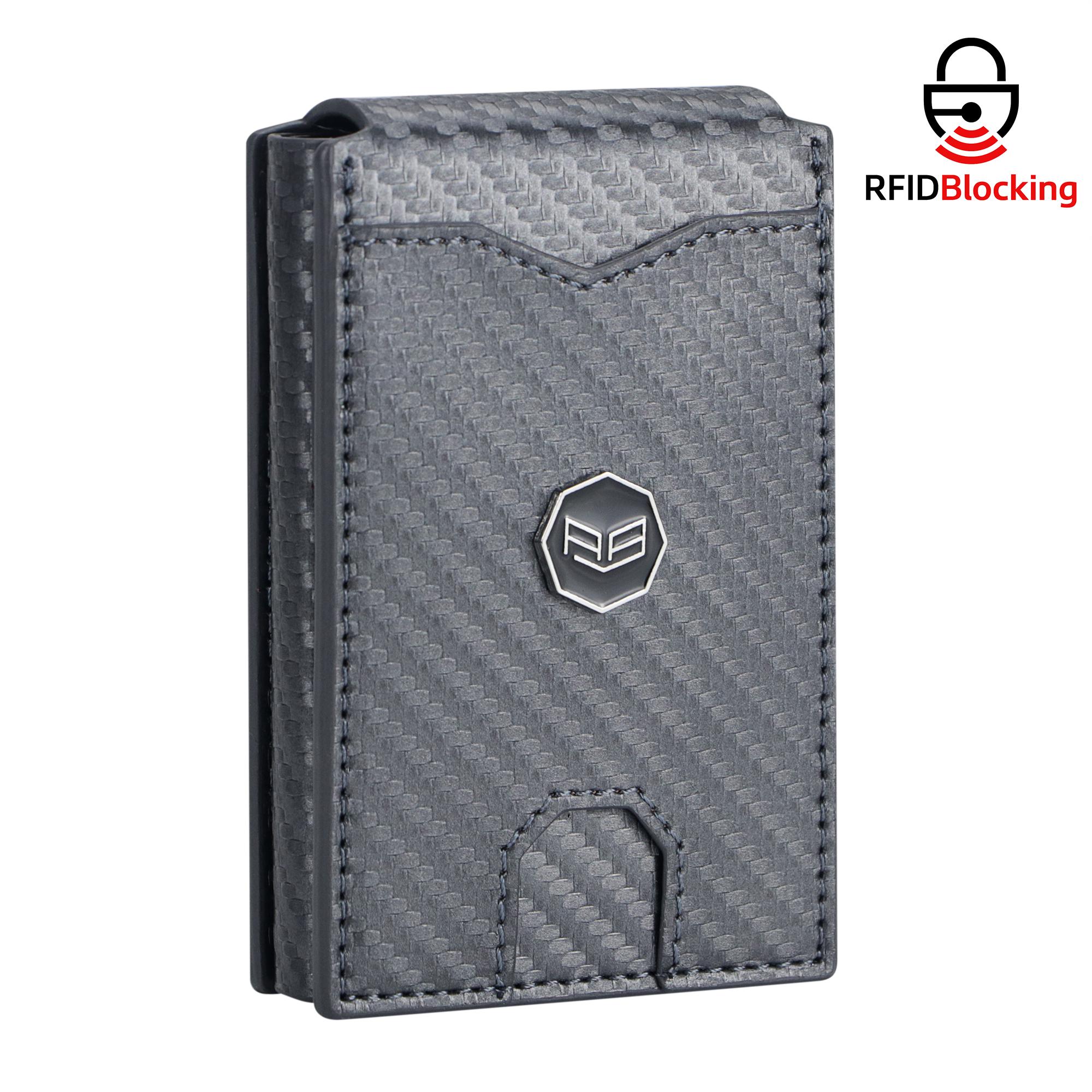 

Royal Bagger Carbon Fiber Men s Wallet, Quick Card Access, RFID Blocking, 12 - Card Capacity with ID Window & Magnetic Closure 3246 темно-сірий колір