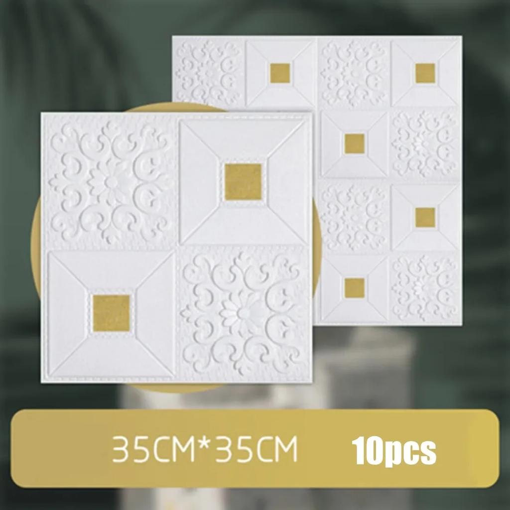 3D Wall Sticker Home Sound Insulated Waterproof 10 Pcs/Set 35*35cm Moist-proof PE Foam Self-adhesive High Quality