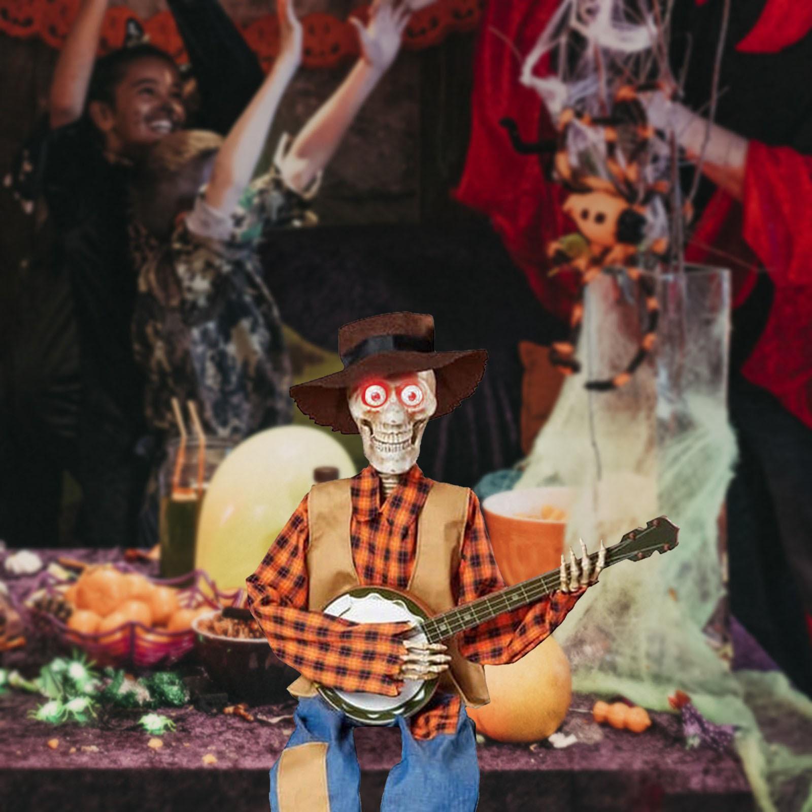 

40cm Halloween Luminous Skeleton Skeleton Decoration Ornament One Size