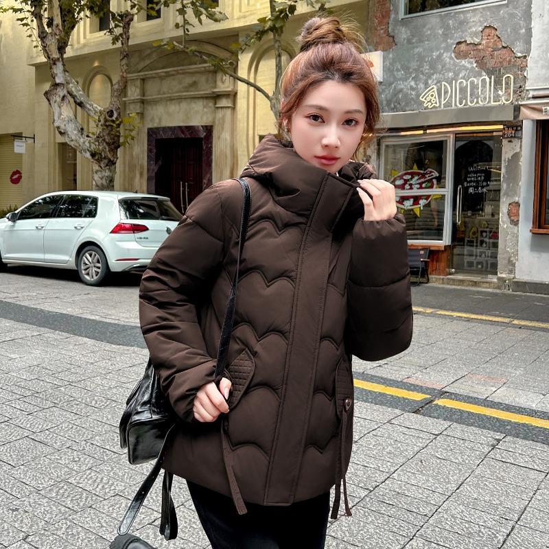 

Зимняя хлопковая куртка женская короткая новая утолщенная хлопковая куртка жакет зимняя мода утолщенная хлопковая куртка XXXL темно-коричневого