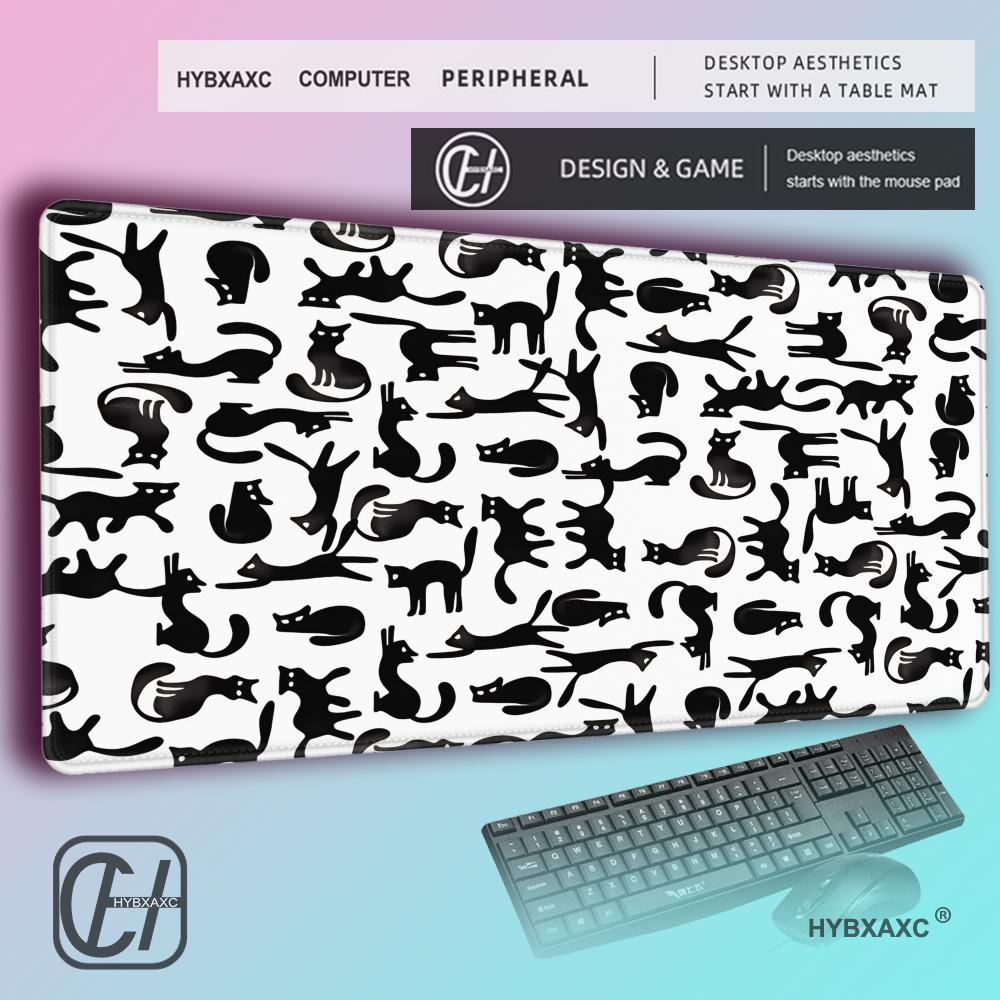 HYBXAXC Kitty MousePad Cute Cats Mouse Pad Large DeskMat Kawaii Gaming Accessories Carpet Rubber Keyboard Palymats
