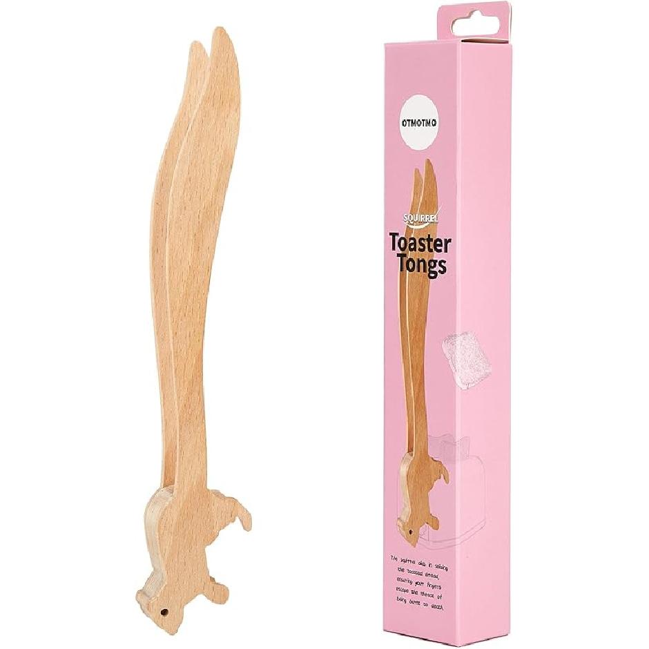 FOTN Деревянные щипцы для тостера - Белки, Большие, Многофункциональные, Нескользящие, Термостойкие, Легко моющиеся Wood
