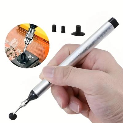 Manual Extraction IC Tool Vacuum Suction Pen Solder Picker with 3 Sizes Suction Cups Manual Tool Set Replacement Tweezers