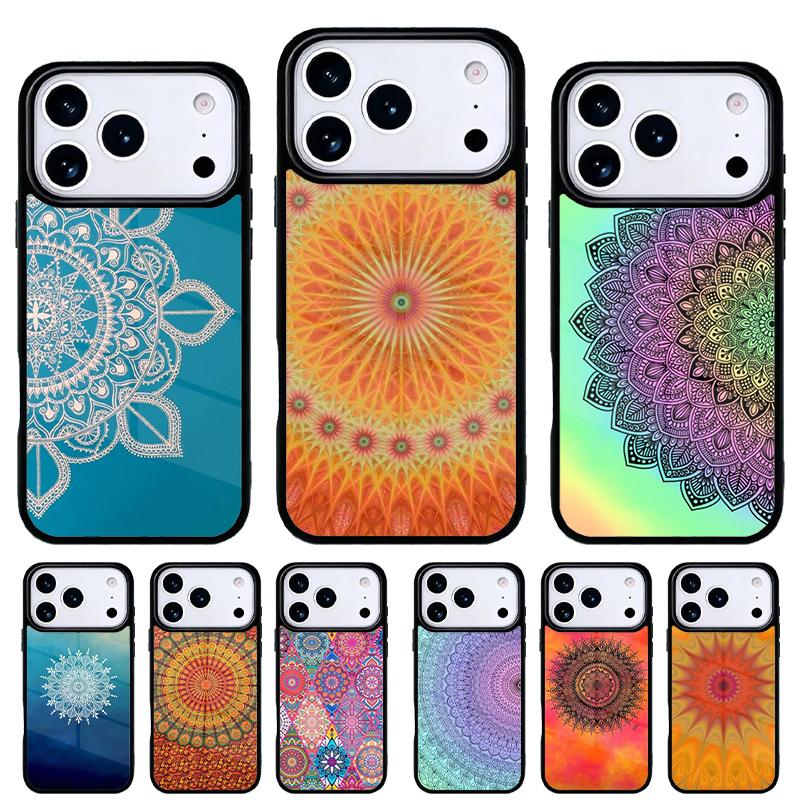 Mandala Pattern Phone Case for iPhone 17 16 15 14 13 Pro Max Back Cover for 12 11 Pro Coque