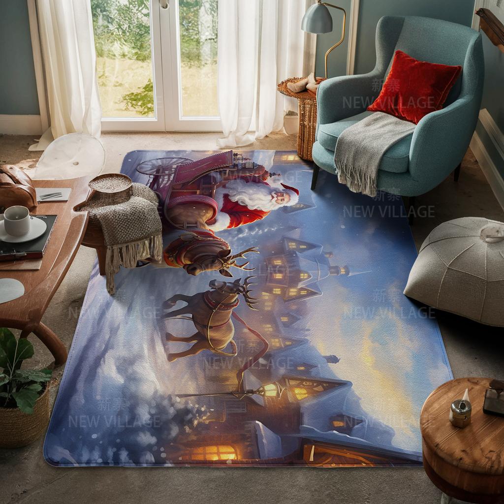 Hauseingangsteppich Fußmatte Haustür Wohnzimmer Bad Fuß Badezimmer rutschfest wasserabsorbierend Teppiche Bad Frohe Weihnachten Winter