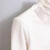 Women's Brushed Lace Base Layer Top: High Neck, Long Sleeve, Ruffled Collar, Slim Fit - Autumn/Winter Arrival