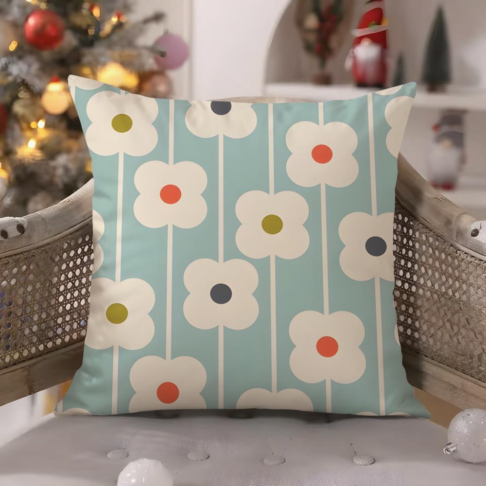 Federa Cuscino Fiore Stile Retrò Orla Kiely Comfort Divano Letto Seta Elegante Cerniera Invisibile Copricuscino Decorativo