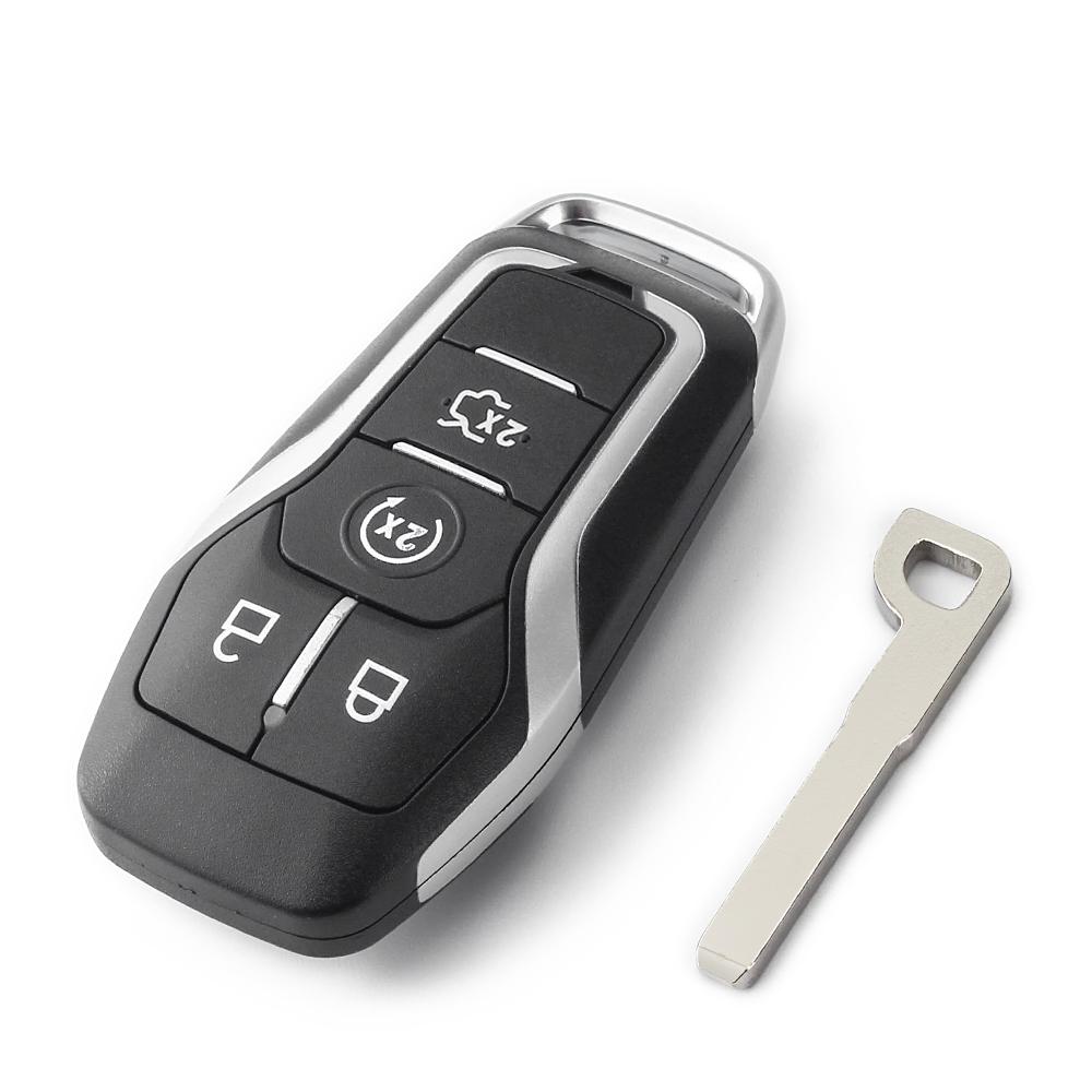 KEYYOU Fernbedienung Smart Auto Schlüsselanhänger Hülle Für 2015 2016 2017 Ford F-150 Explorer Edge Mustang Fusion 3/4/5 Tasten Mit Klinge