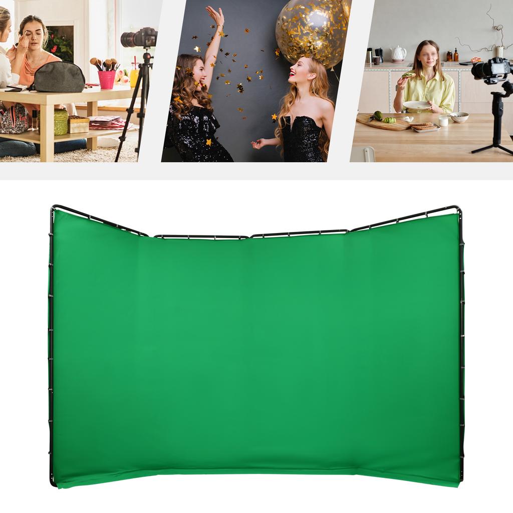 13.12x7.87ft Foldable Green Screen Background Stand - Adjustable Metal Frame for Photography and Live Streaming