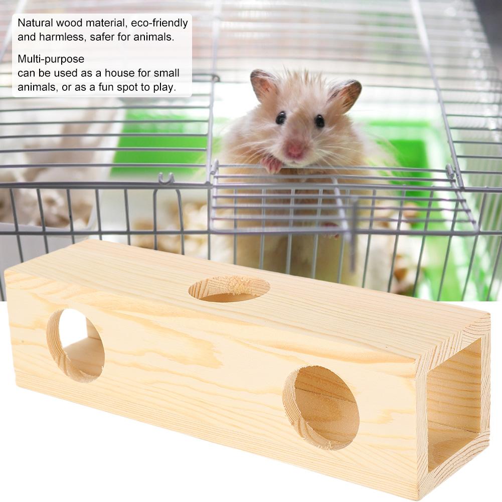 Hamster Tunnel Wood Tube House Extension Small Pets Training Playing Exercise ToySmall Straight