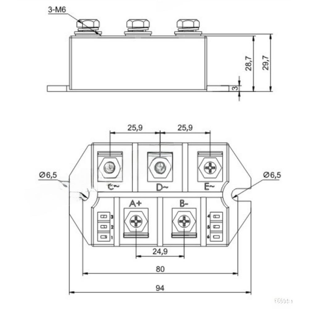 Three Phase Rectifier Bridge Module MDS250A 1600V For Induction Cooker Heating For Electromagnetic Furnaces Electronic Component