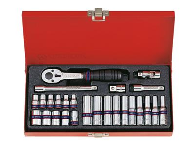 Set Of 1/4 6-Angle Sockets 26 Pieces 4-13Mm With Accessories - Ky2526Mr