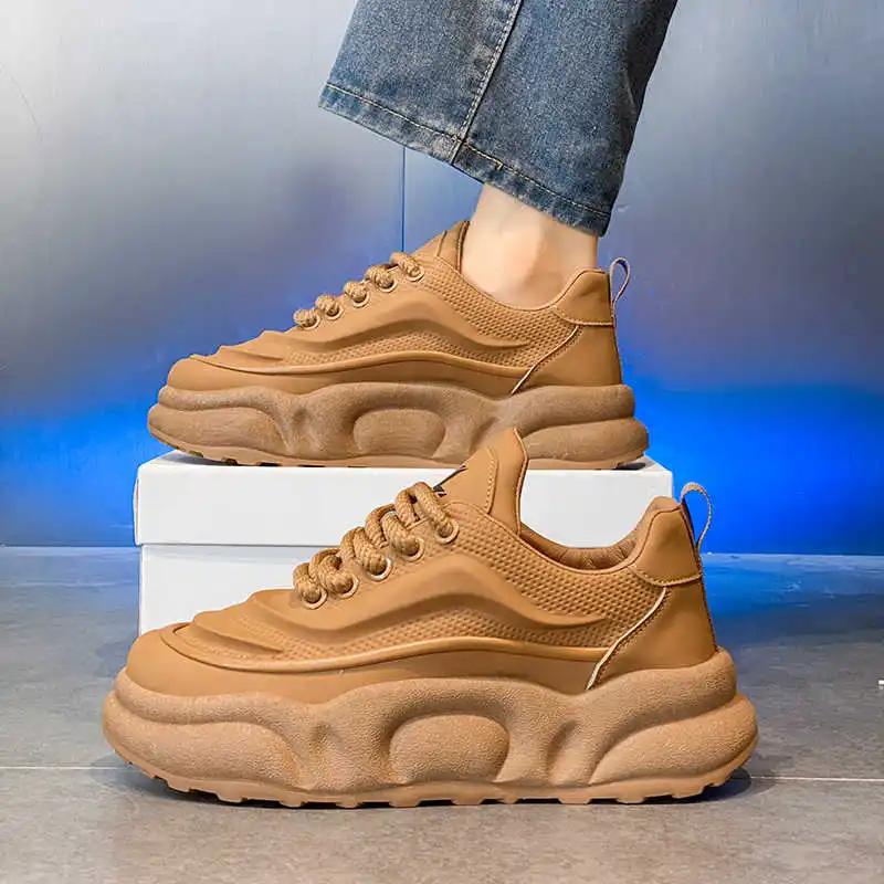 Lace-up Round Nose Luxury Shoes Men Sneakers Running Men's Shoes Size 46 White Moccasin Men Sport Loafer'lar High Brand