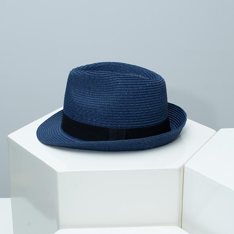 Spring Summer New Fedora Hat for Men Women, British Style Jazz Cap, Outdoor Travel Sun Protection Straw Hat
