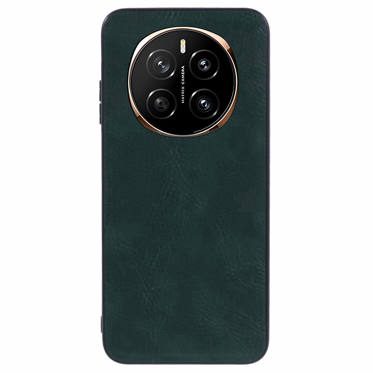 

For Honor Magic7 Pro 5G Case Retro Leather Coated PC+TPU Phone Cover Green