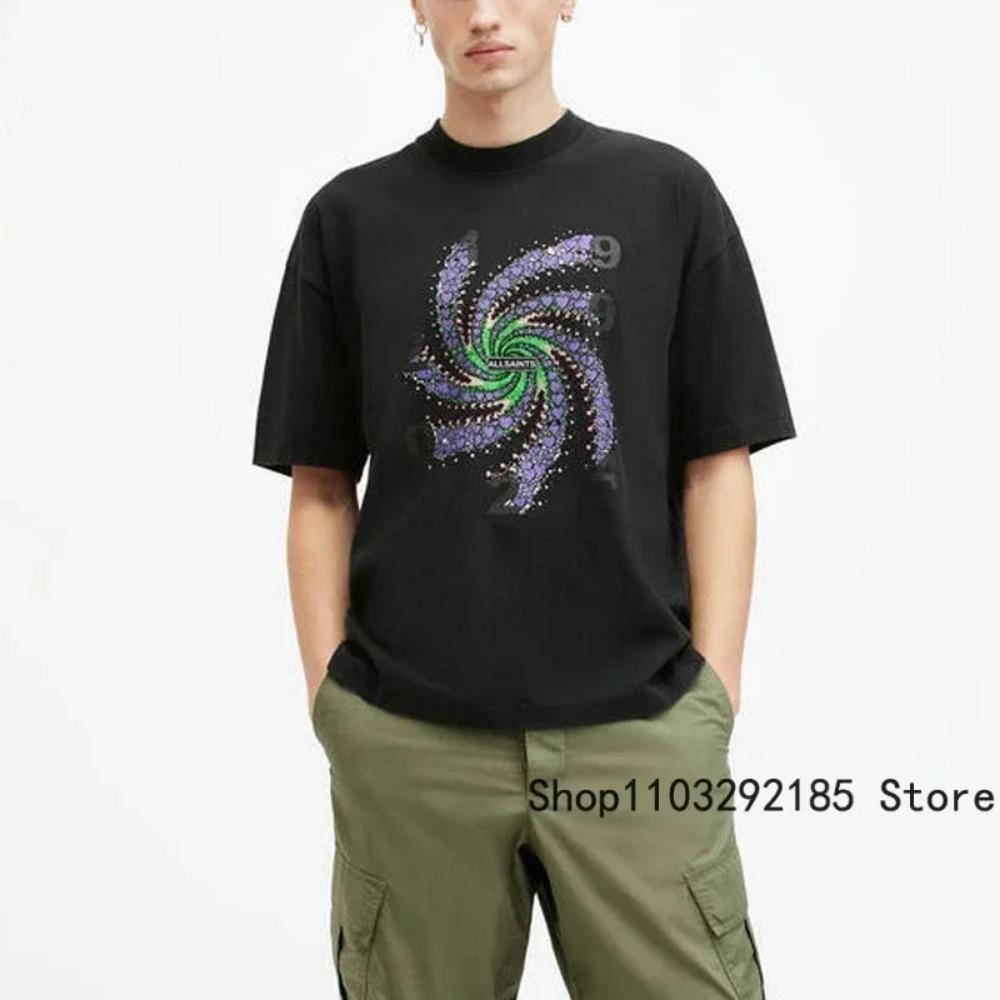 

Летняя модная новая футболка с короткими рукавами, уличный простой креативный топ с принтом букв на груди для мужчин и женщин, футболка на Хэллоуин XXXL