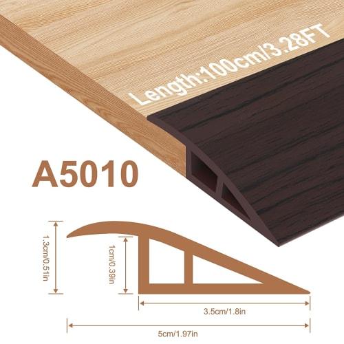 1-meter self-adhesive carpet and laminate, tile strip, entrance strip, suitable for carpets, floors, and thresholds 7mm to 10mm high (A5010, Black Wal