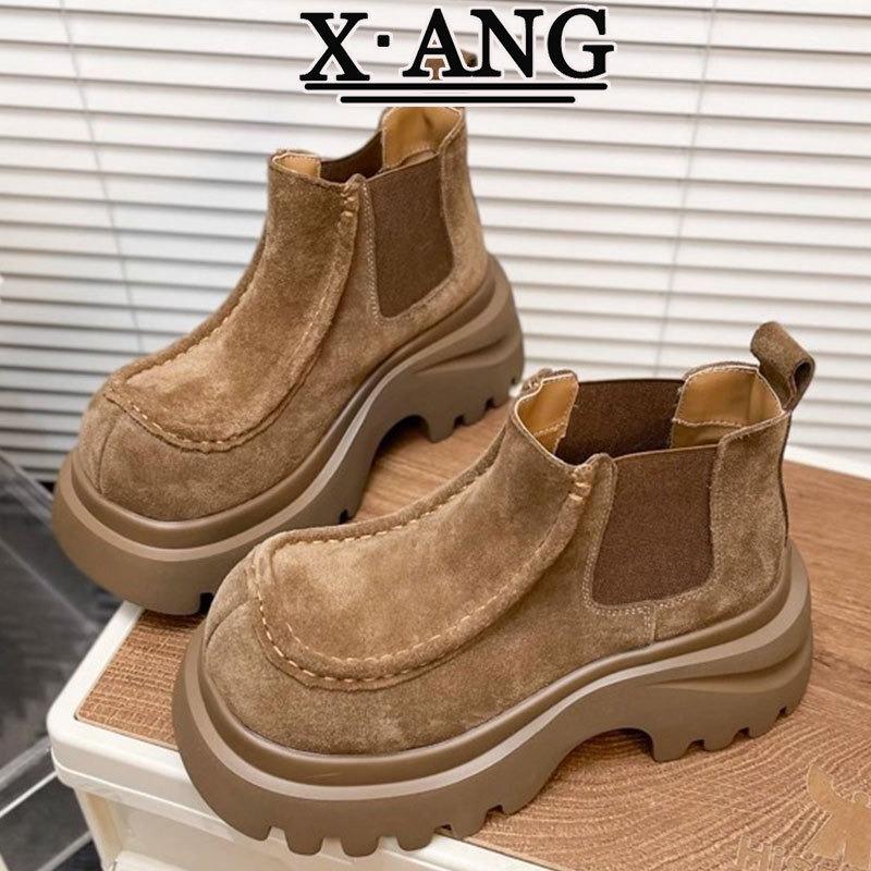 

Cowhide version Martin boots women s cm heightening platform small short boots Chelsea boots high-top kangaroo shoes 40