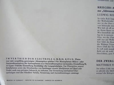Disque Vinyle FRANZ SCHUBERT  DIETRICH FISCHERD  Dietrich FischerDieskau chante Lied E90021 Electrola Allemagne Classique Occasion