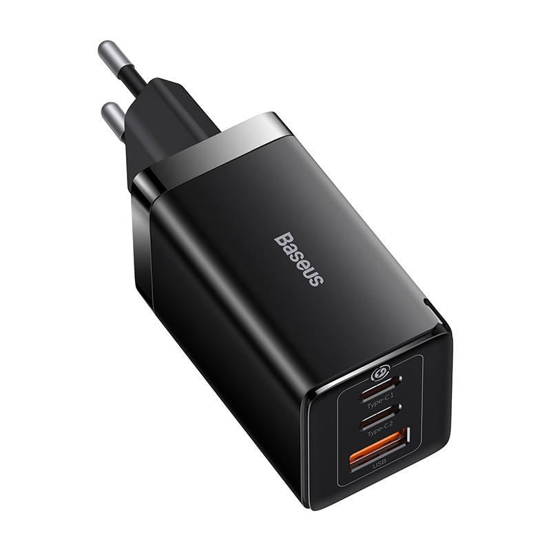 Network Charger Baseus Gan5 Pro 2Xusb-C + Usb, 65W (Black)