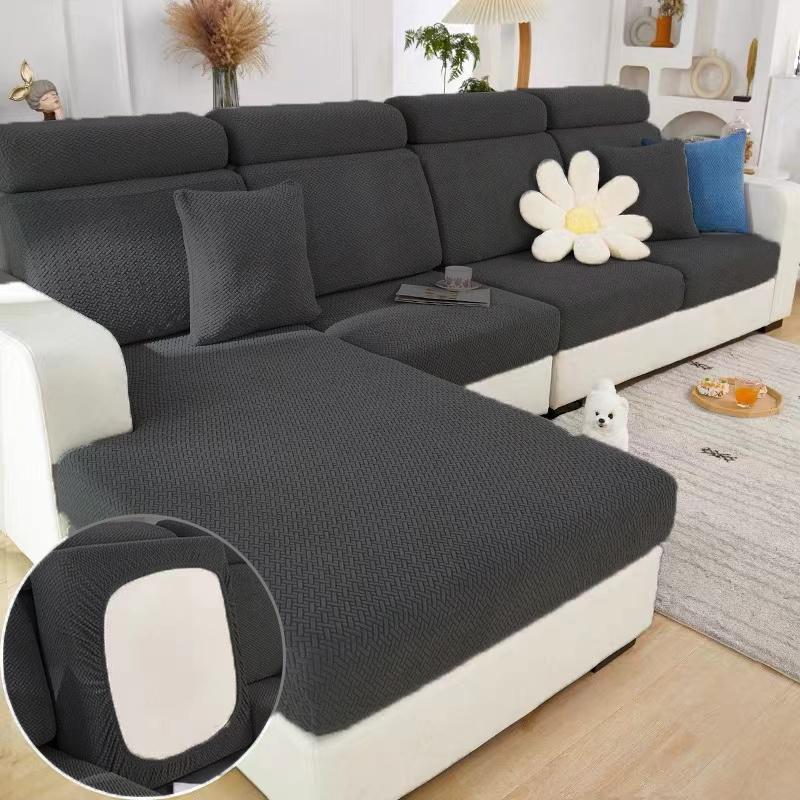 Jacquard Sofa Cushion Slipcover Protector Solid Color Stretch Removable Sofa Seat Covers For Bedroom Office Living Room Home