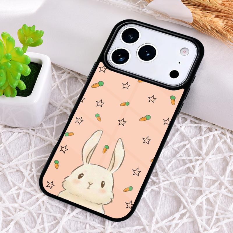 Cute Bunny Rabbit Soft Phone Case for iPhone 17 Air 16 15 11 12 14 13 Pro Max Shockproof Cover