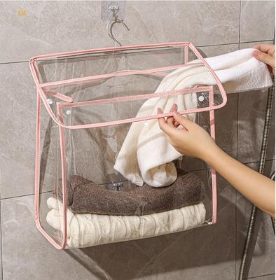 1pc Waterproof Hanging Bathroom Bag Mobile Phone Clothing Storage Bag Cosmetic Storage Bag Transparent Wash Bag