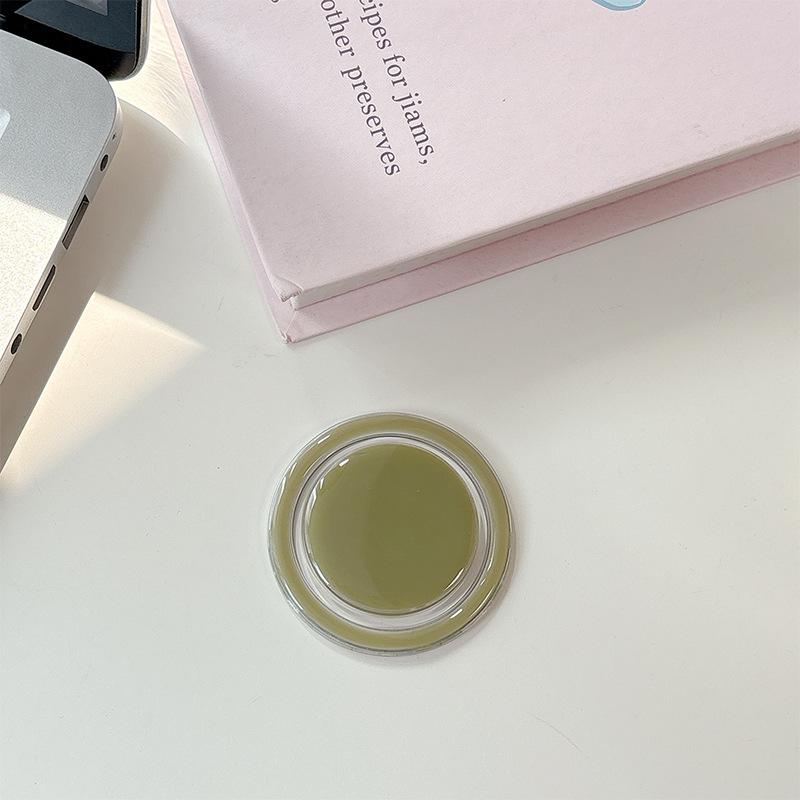Simple Solid Color Magnetic Suction Round Candy Mobile Phone Airbag Bracket Is Suitable For Magsafe Desktop Support Ring Creativity