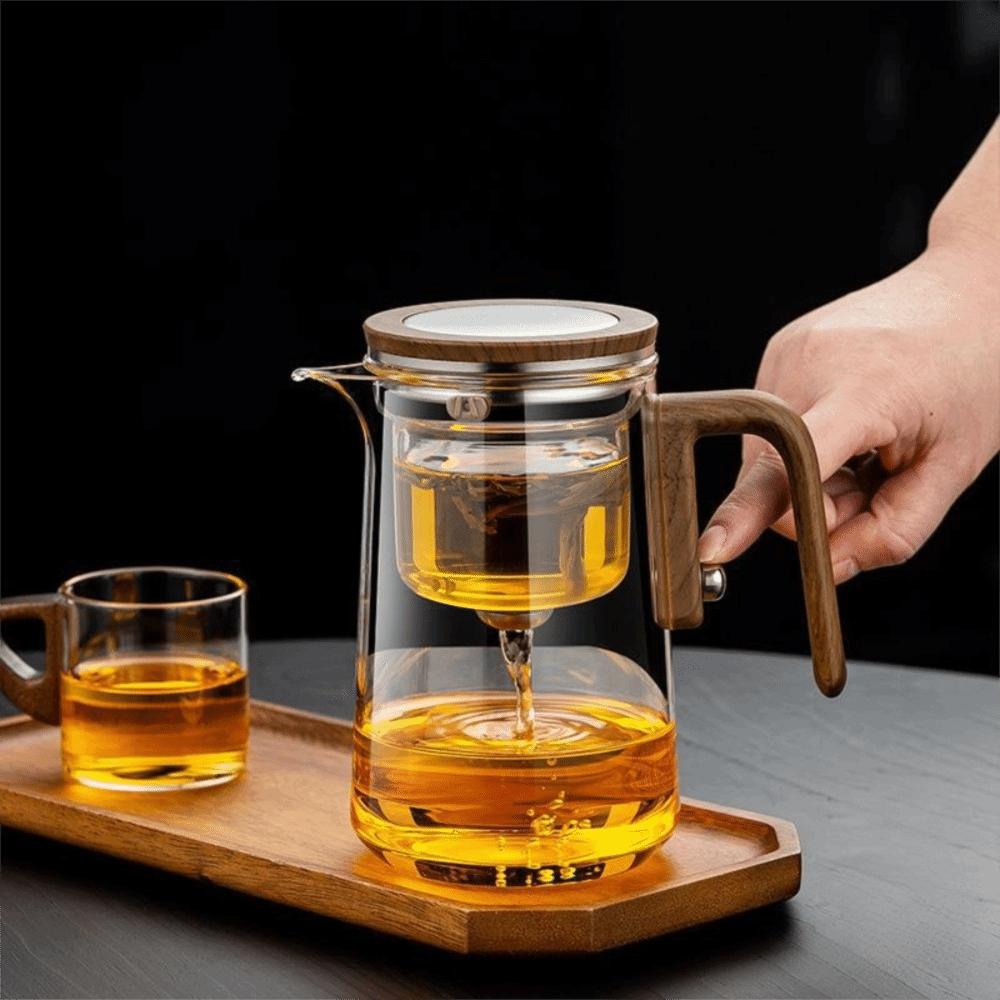 Glass Tea Separation Filtration Pot One Click Magnetic Switch Kung Fu Tea Pot  Tea Room