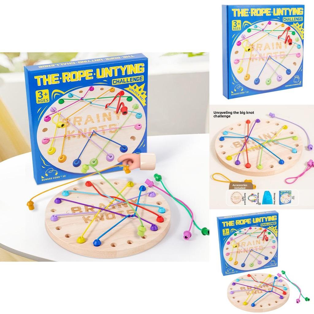 Rope Puzzle Game For Kids With Wooden Material And Brain Teaser Fun For Family Play