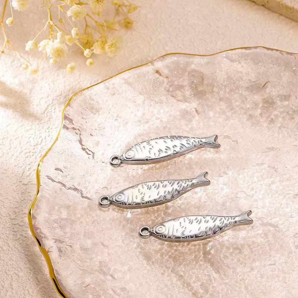 Stainless Steel Gold-Plated Fish Pendant - Durable, Handmade, Color-Retaining Jewelry Accessory