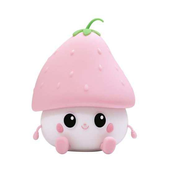 

Силиконовый детский клубничный ночник с регулируемой яркостью и сенсорным управлением, перезаряжаемый мультяшный ночник, прикроватный светильник, декор