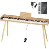 TORTE Digital Piano, 88-Key, Semi-Weighted Keys, Full-Scale, Japanese Language, 128 Voices, Wooden Case, Beige, TDP-SP03WL/BEG, with Stand (Includes S