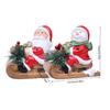 LED Beleuchtete Keramik Weihnachts Schneemann Santa Skulptur auf Schlitten Leuchtendes Nachtlicht Für Familie Festlich Weihnachtsgeschenk