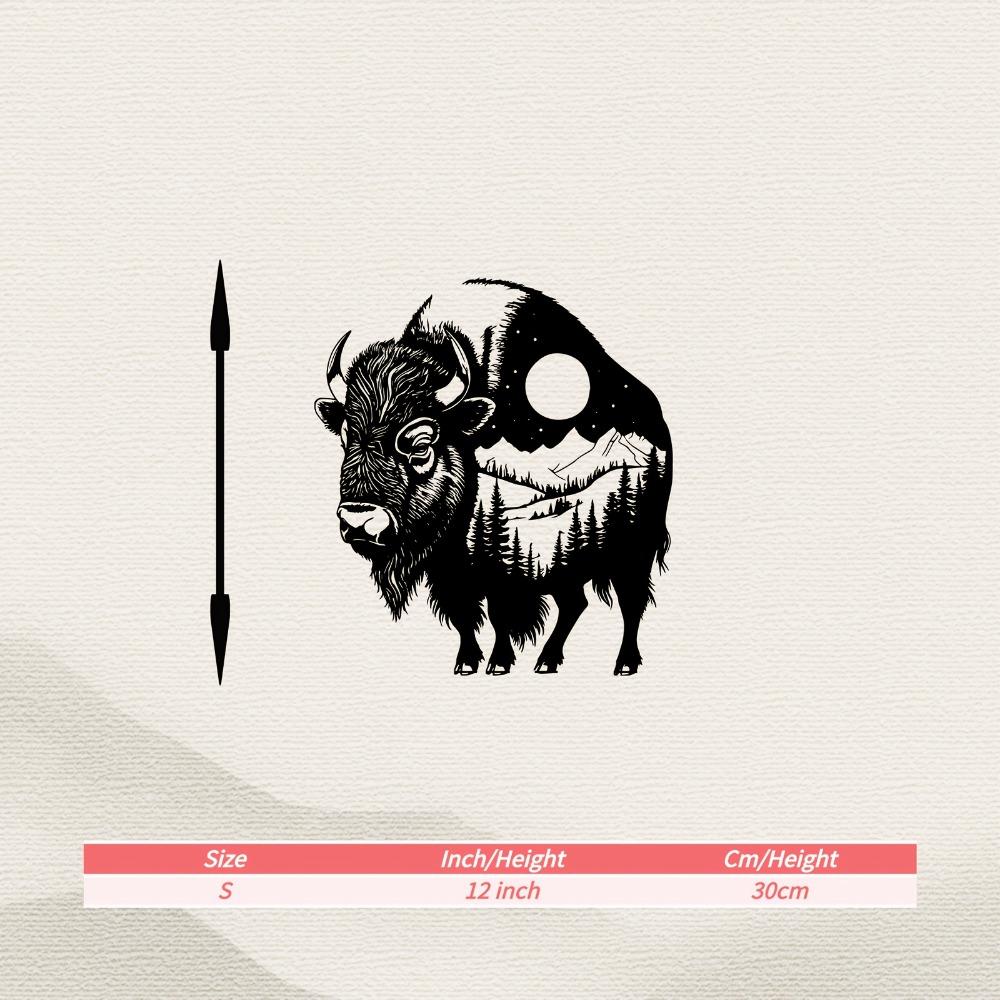 

Metal Wall Art Bison Silhouette, Wild Animal Mural Decor, Christmas Gift for Wildlife Fans, New Year Present, 1 pc S/30cm/12inch