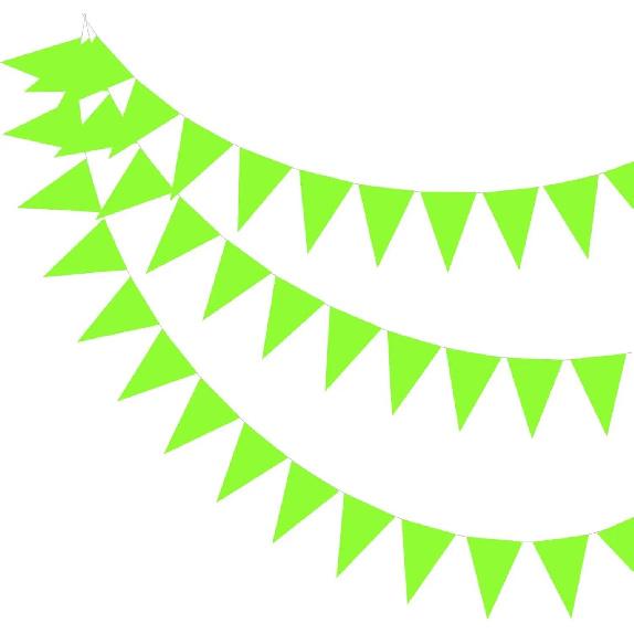 10m White Triangle Plastic Pennant Flags Wedding Birthday Party Decor Outdoor Bunting Garland for Camping Garden Baby Shower 5
