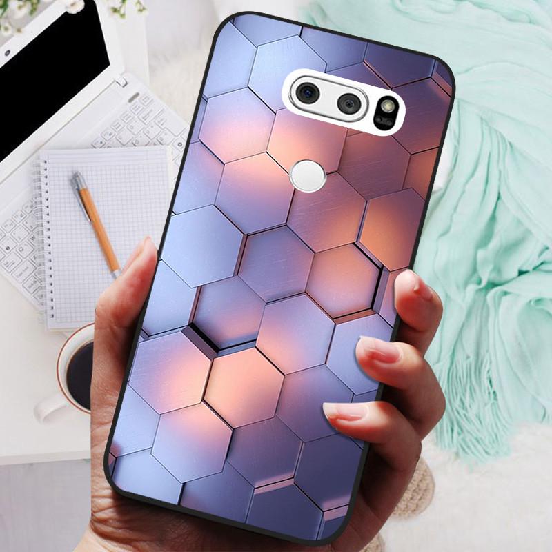 Para LG V30 V30+ Funda Gato Lindo Pintado Trasera para Teléfono Para LG V35 V30S Thinq Funda Silicona Suave Para LGV30 V30 Plus Fundas Coques
