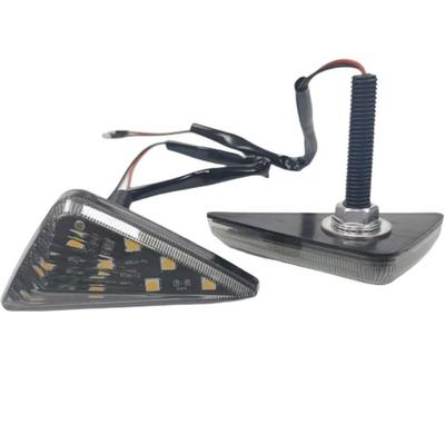 Set of 2 11 LED One Side Universal Motorcycle Turn Signals Side Markers Triangle Clear