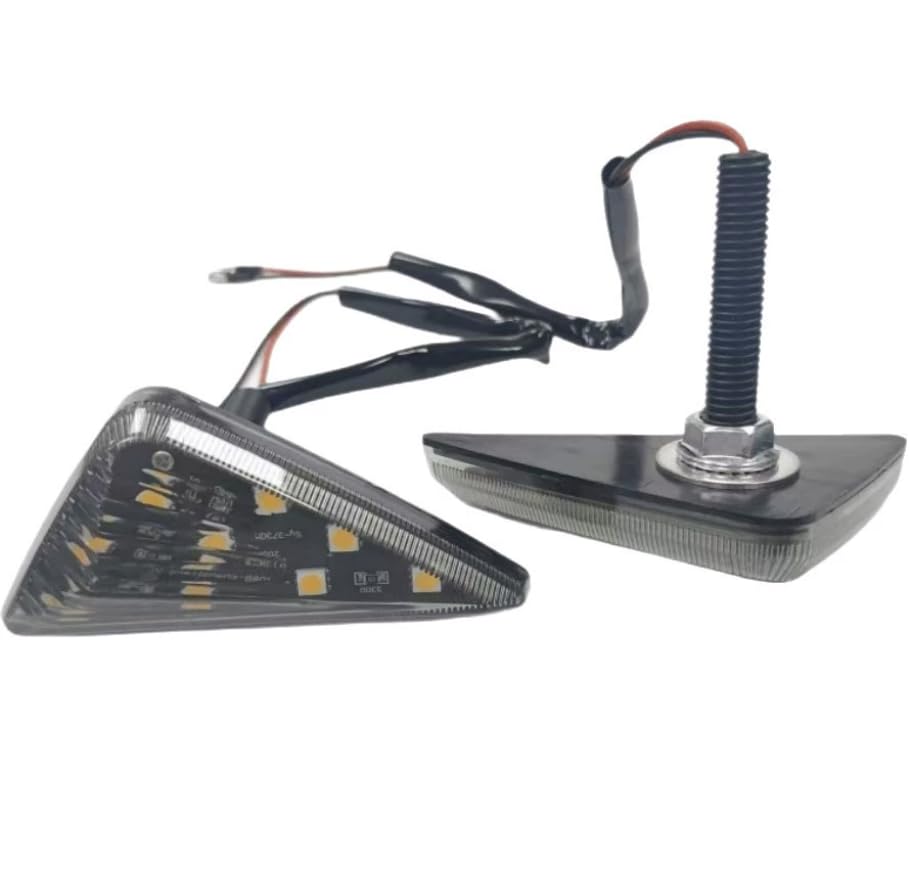 

Комплект из 2 универсальных мотоциклетных указателей поворота с 11 светодиодами, боковые габариты, треугольные, прозрачные