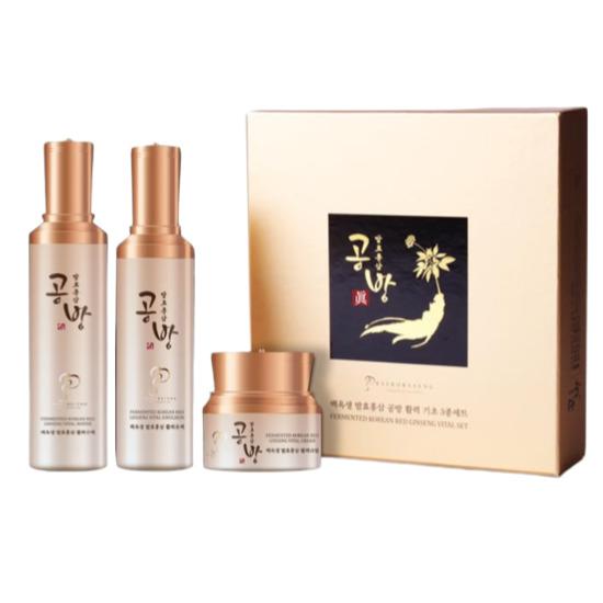 Baekoksaeng Fermented Red Ginseng Vital 3-Set Skincare Set (Toner 120ml + Emulsion 100ml + Cream 50ml) Baekoksaeng Fermented Red Ginseng Vital 3-Set Skin