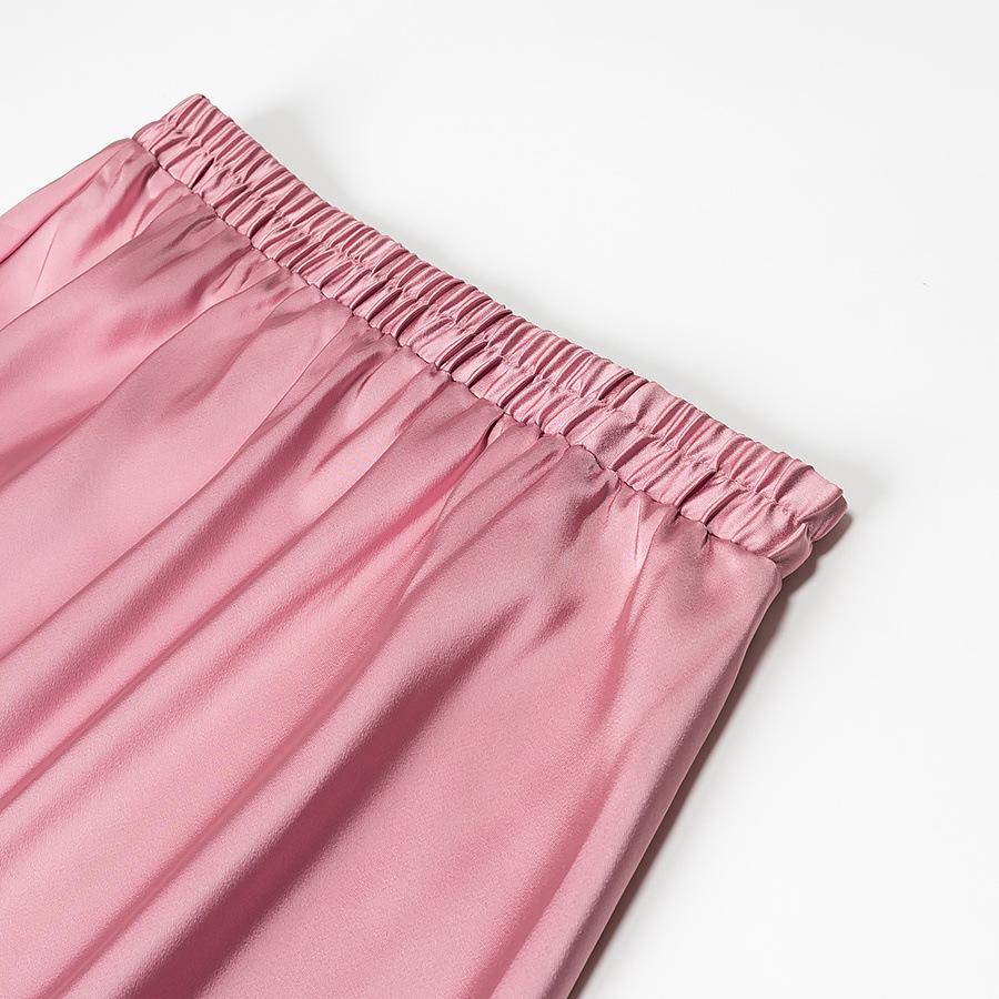 Dame Lilla Sateng Fishtail Midi Skjørt - Høy midje, A-linje, Rynket kroppsnær design