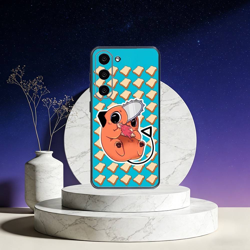 

Anime P-Pochita Phone Case For Samsung Galaxy A73,A72,A71,A70,A53,A52,A51,Others Soft Black Cover Samsung a40