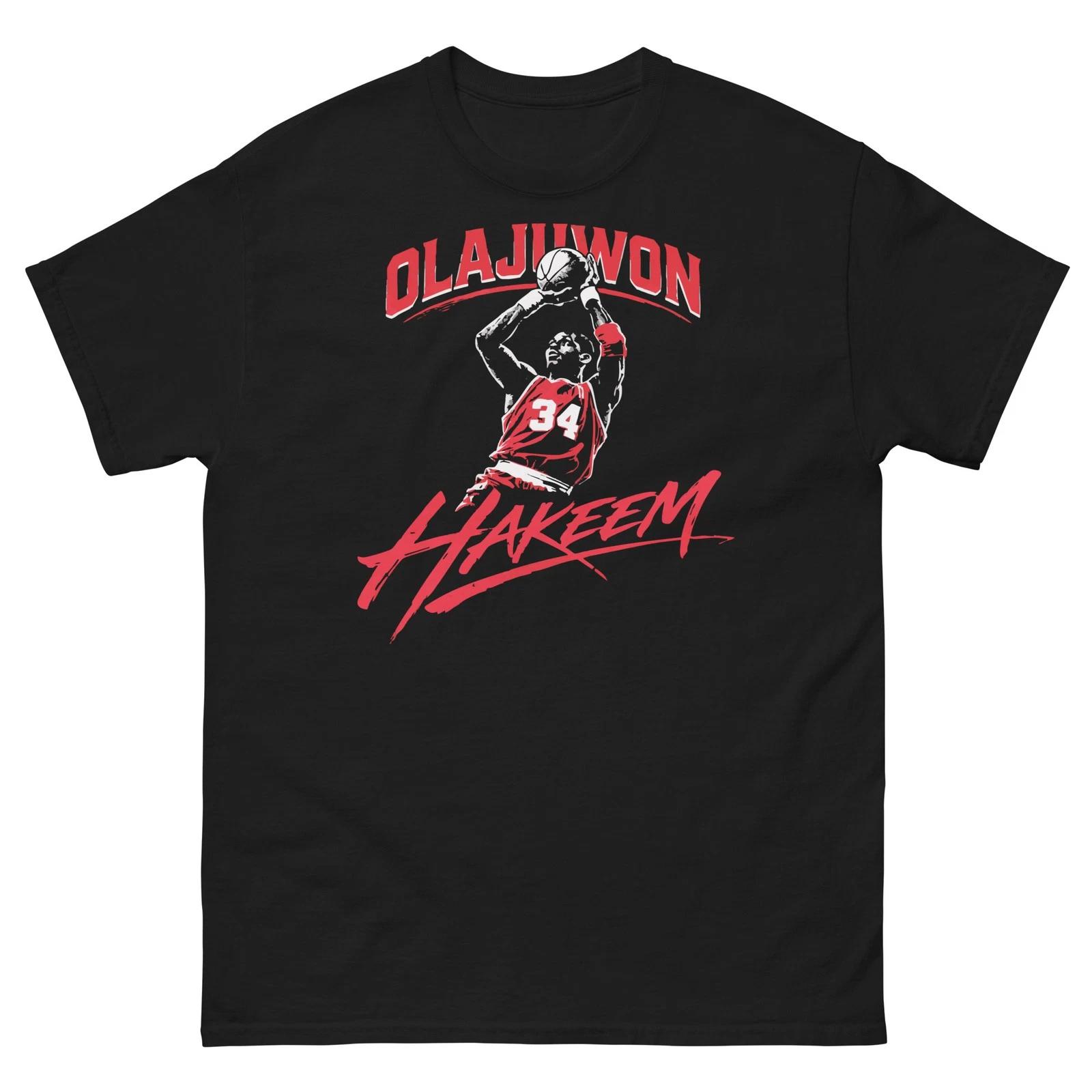 

Hakeem Olajuwon Basketball Graphic 100% Cotton T-shirt Mens Tees Top Unisex classic tee XL