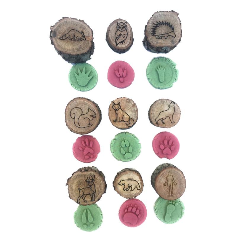 

9 упаковок дерев яних доріжок для тварин Playdoh Stamps із зображенням тварин білий