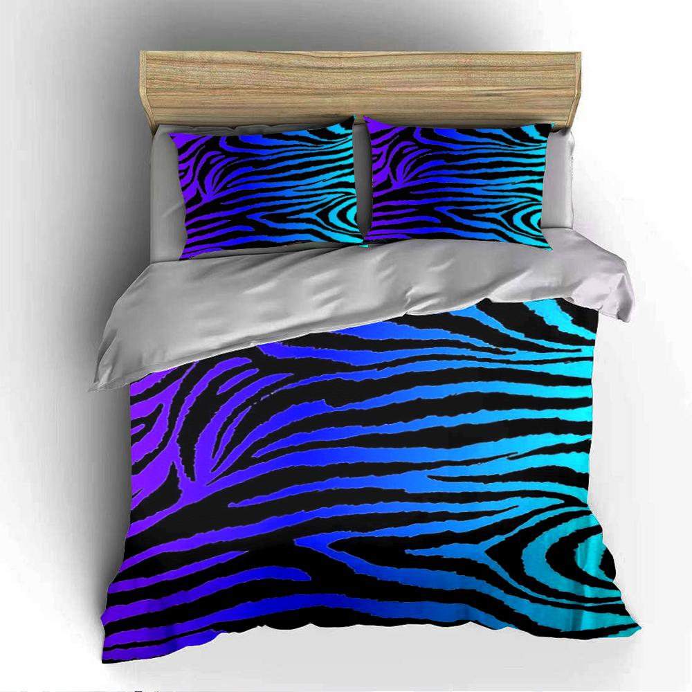Zebra Pattern Gradient Bedding Set Bedding Set (1 Duvet Cover, 2 Pillowcases, Duvet Not Included)