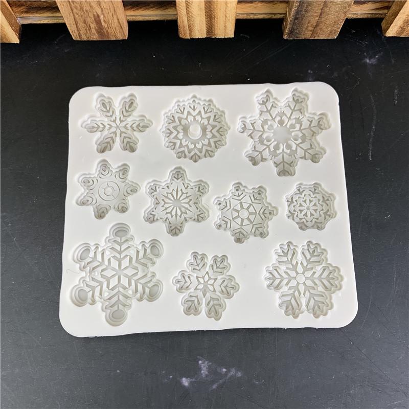 Snowflake Shape Creative Baking Tools Cookie Cake Silicone Tools Baking Accessories Making Cake Tools Kitchen Cake Decor