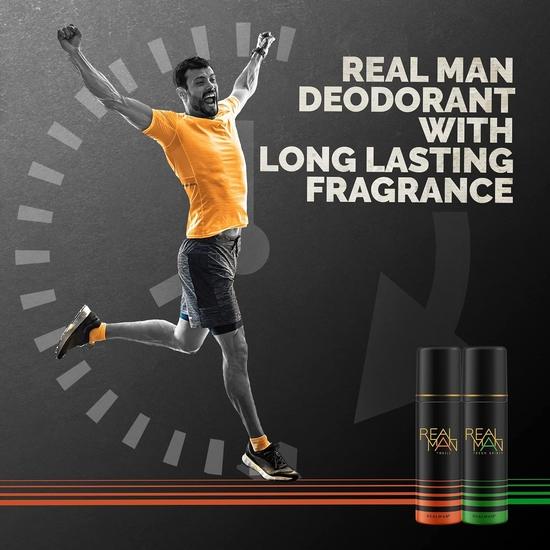 Fogg Realman Deodorant Fresh, Aerosol For Men, Thrill + Sprit - 400Ml (Pack Of 2)