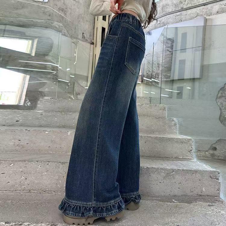 Weitbeinige Jeans und Hosen für Mädchen - Frühjahrs-/Herbstkollektion für mittelgroße und große Kinder.